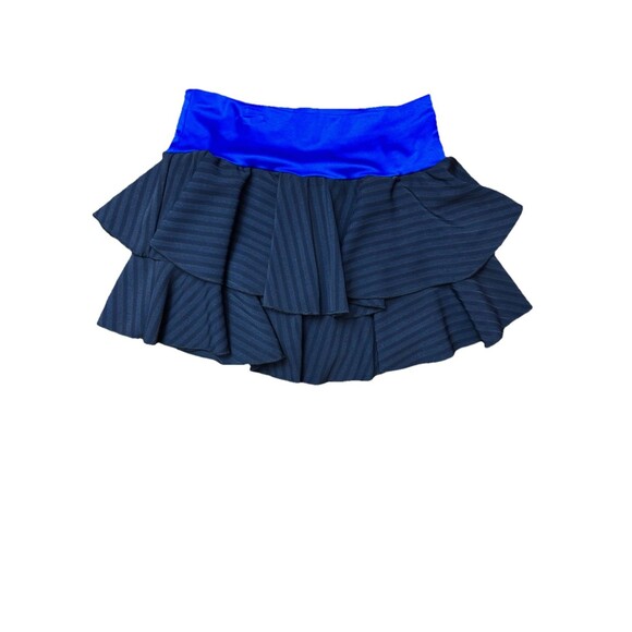 90s Y2K Kelle Dance Ruffle Micro Mini Skort Black Diagonal Stripes Britney Spear - Picture 6 of 6